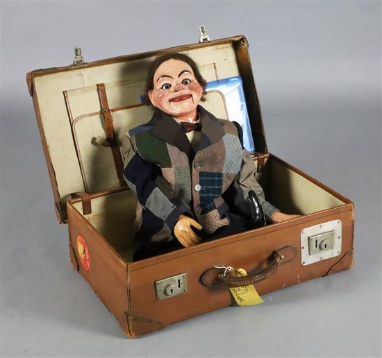 An Edwardian ventriloquists dummy, Jimmy Green, painted papier mache and wood
